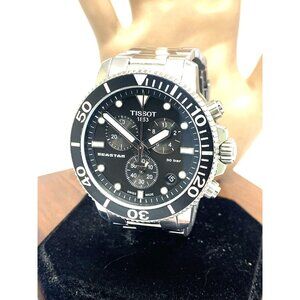 Tissot Men's Watch Seastar Chronograph Swiss Quartz Black Dial T1204171105100